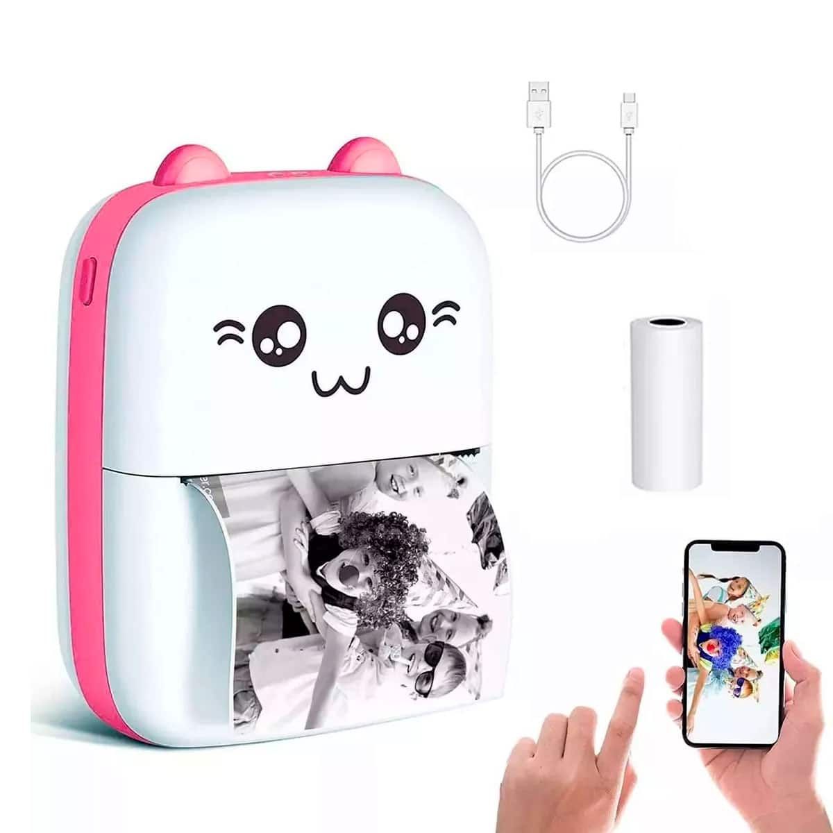Mini Impresora Térmica + Rollo papel De Obsequio - Imagen 2