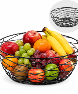 Canasto Cesto Redonda Metálico Frutero Organizador