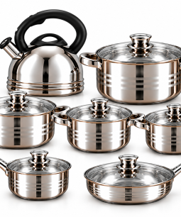 JUEGO DE OLLAS 14PCS ACERO INOX ,SARTEN, CALDERA, INDUCCION,