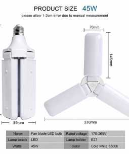 Lampara Led Flor 72w 3 Aspas Retractil X4 Unidades
