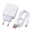 Cargador De Pared 3.1A Con Cable Micro USB Blanco