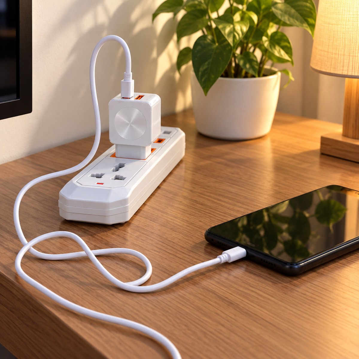 Cargador De Pared 3.1A Con Cable Micro USB Blanco