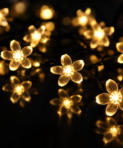 Guía Solar de Luces LED flores 6 Metros Luz Cálida