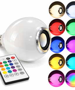 Lampara Led Rgb Con Parlante Bluetooth Y Control Remoto E27