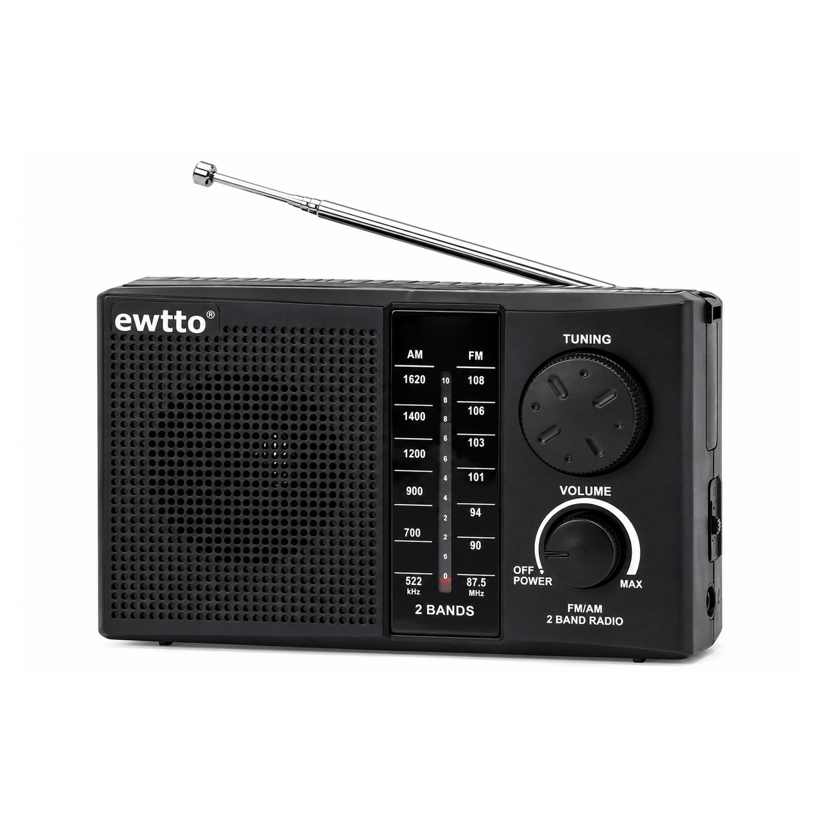 Radio Portátil Analógica AM FM 2 Bandas Antena Telescópica