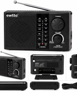 Radio Portátil Analógica AM FM 2 Bandas Antena Telescópica