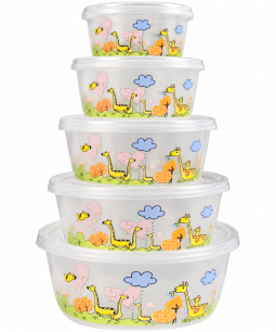Set 5 Recipientes Herméticos Plásticos Con Tapa